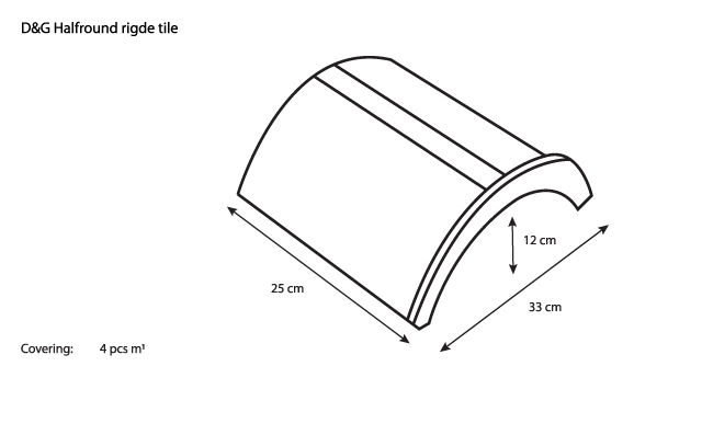 D&G Halfround-ridge tile (drawing)